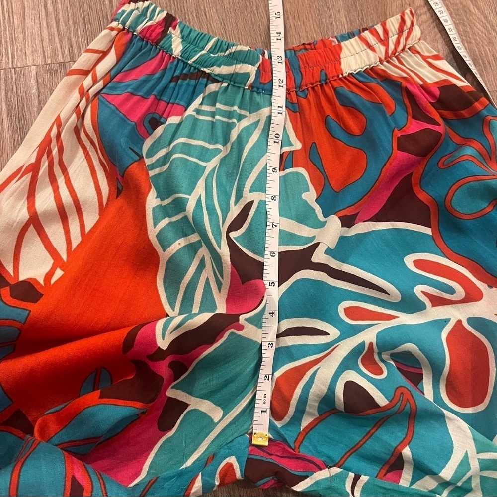 True Destinations Beach Culottes Sz Small Floral Wide Leg Pants Tropical - Picture 7 of 9